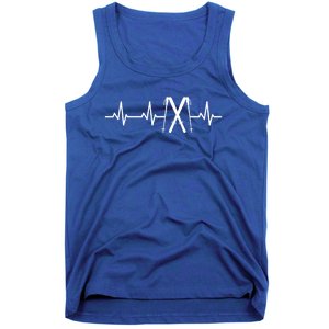 Skiing Heartbeat Skiing Enthusiast Meaningful Gift Tank Top