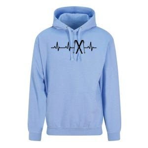 Skiing Heartbeat Skiing Enthusiast Meaningful Gift Unisex Surf Hoodie