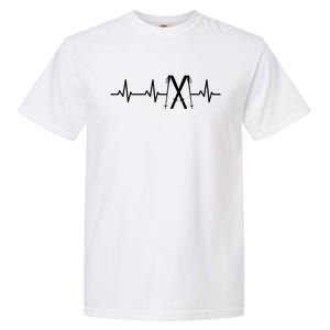 Skiing Heartbeat Skiing Enthusiast Meaningful Gift Garment-Dyed Heavyweight T-Shirt