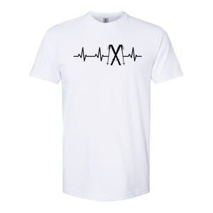 Skiing Heartbeat Skiing Enthusiast Meaningful Gift Softstyle CVC T-Shirt