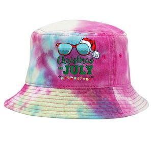 Santa Hat Sunglasses Summer Christmas In July Gift Tie-Dyed Bucket Hat