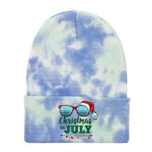 Santa Hat Sunglasses Summer Christmas In July Gift Tie Dye 12in Knit Beanie