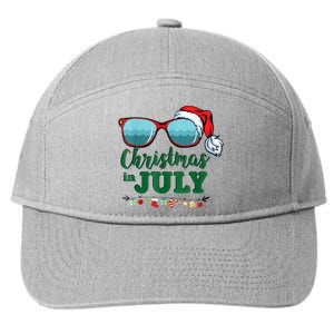 Santa Hat Sunglasses Summer Christmas In July Gift 7-Panel Snapback Hat