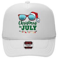 Santa Hat Sunglasses Summer Christmas In July Gift High Crown Mesh Back Trucker Hat