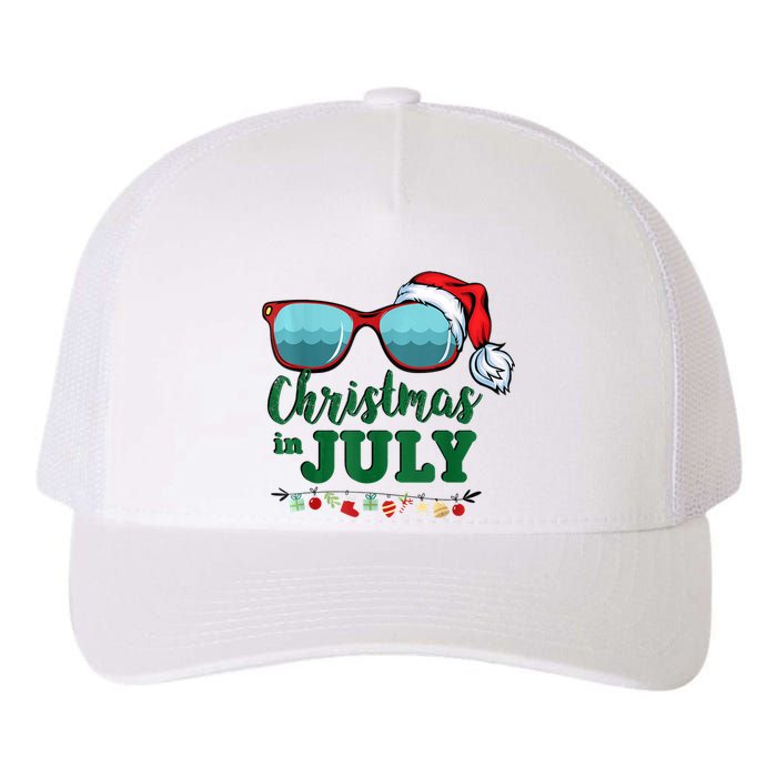 Santa Hat Sunglasses Summer Christmas In July Gift Yupoong Adult 5-Panel Trucker Hat