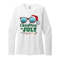 Santa Hat Sunglasses Summer Christmas In July Gift Womens CVC Long Sleeve Shirt