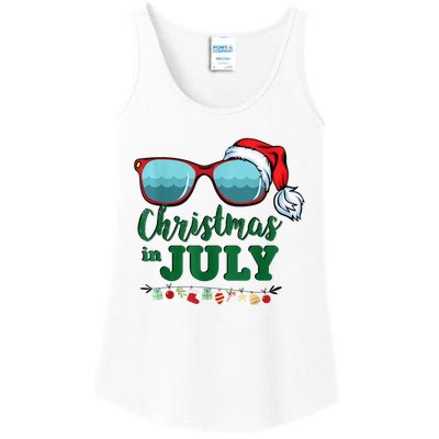 Santa Hat Sunglasses Summer Christmas In July Gift Ladies Essential Tank