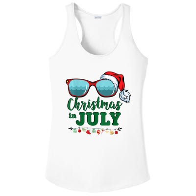 Santa Hat Sunglasses Summer Christmas In July Gift Ladies PosiCharge Competitor Racerback Tank