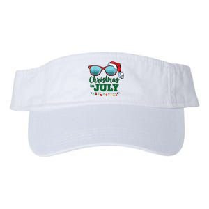 Santa Hat Sunglasses Summer Christmas In July Gift Valucap Bio-Washed Visor