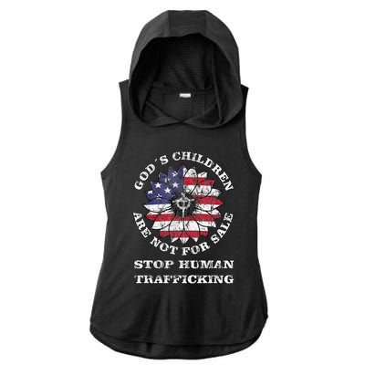 Stop Human Trafficking This Gods Children Are Not For Sale Ladies PosiCharge Tri-Blend Wicking Draft Hoodie Tank