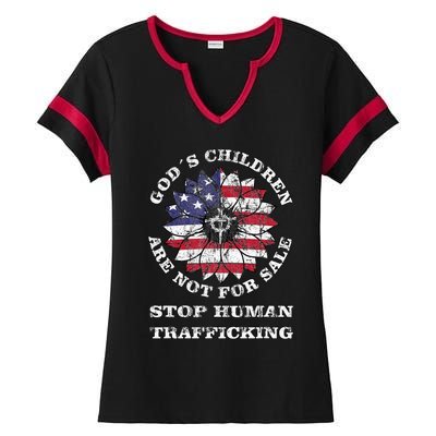 Stop Human Trafficking This Gods Children Are Not For Sale Ladies Halftime Notch Neck Tee