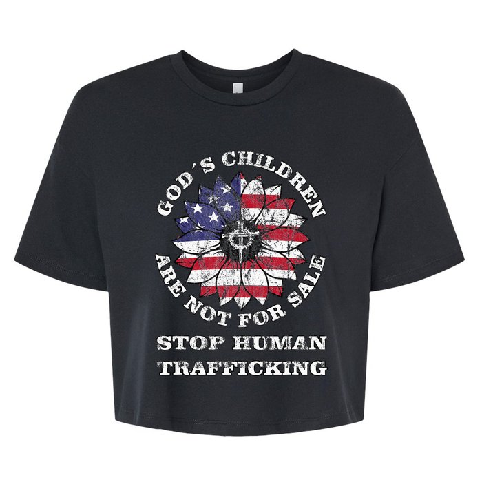 Stop Human Trafficking This Gods Children Are Not For Sale Bella+Canvas Jersey Crop Tee