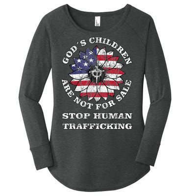 Stop Human Trafficking This Gods Children Are Not For Sale Women's Perfect Tri Tunic Long Sleeve Shirt