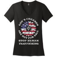 Stop Human Trafficking This Gods Children Are Not For Sale Women's V-Neck T-Shirt