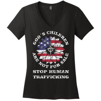 Stop Human Trafficking This Gods Children Are Not For Sale Women's V-Neck T-Shirt