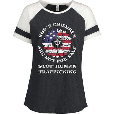 Stop Human Trafficking This Gods Children Are Not For Sale Enza Ladies Jersey Colorblock Tee