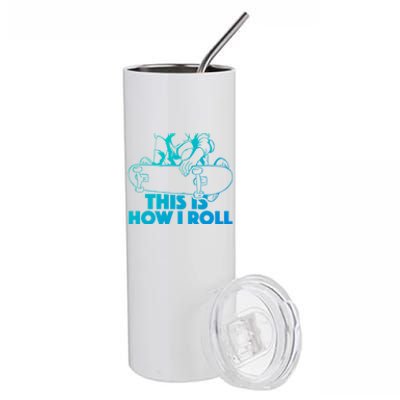 Skateboard Halfpipe Tricks Extreme Sports Skateboarding Gift Stainless Steel Tumbler