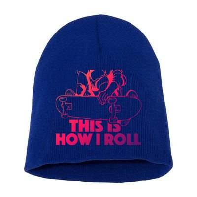 Skateboard Halfpipe Tricks Extreme Sports Skateboarding Gift Short Acrylic Beanie