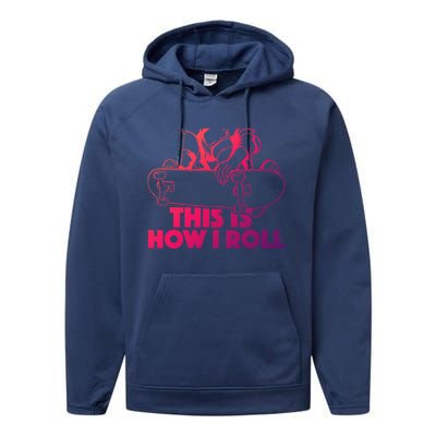 Skateboard Halfpipe Tricks Extreme Sports Skateboarding Gift Performance Fleece Hoodie