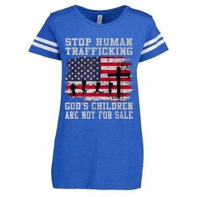 Stop Human Trafficking Gods Children Are Not For Sale America Flag Enza Ladies Jersey Football T-Shirt