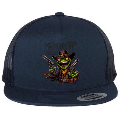 Scary Halloween Trick Or Treat Partner Spooky Cowboy Frog Flat Bill Trucker Hat