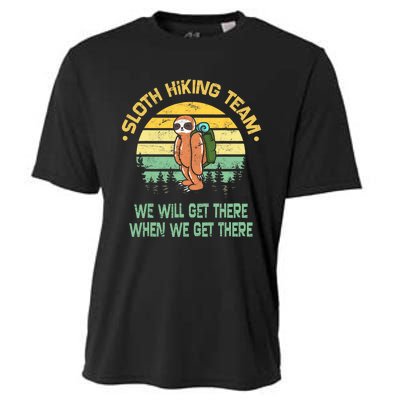 Sloth Hiking Team Hiker Camper Funny Retro Cooling Performance Crew T-Shirt