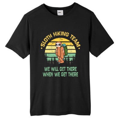 Sloth Hiking Team Hiker Camper Funny Retro Tall Fusion ChromaSoft Performance T-Shirt