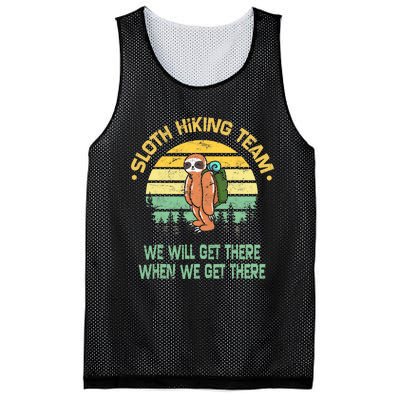 Sloth Hiking Team Hiker Camper Funny Retro Mesh Reversible Basketball Jersey Tank