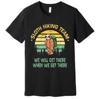 Sloth Hiking Team Hiker Camper Funny Retro Premium T-Shirt