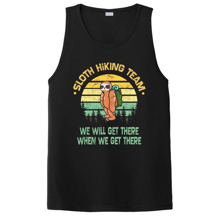 Sloth Hiking Team Hiker Camper Funny Retro PosiCharge Competitor Tank