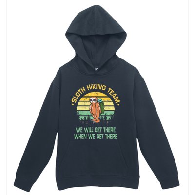 Sloth Hiking Team Hiker Camper Funny Retro Urban Pullover Hoodie