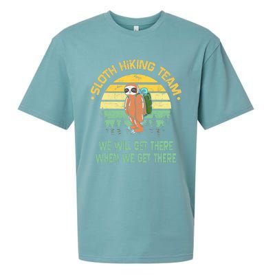 Sloth Hiking Team Hiker Camper Funny Retro Sueded Cloud Jersey T-Shirt