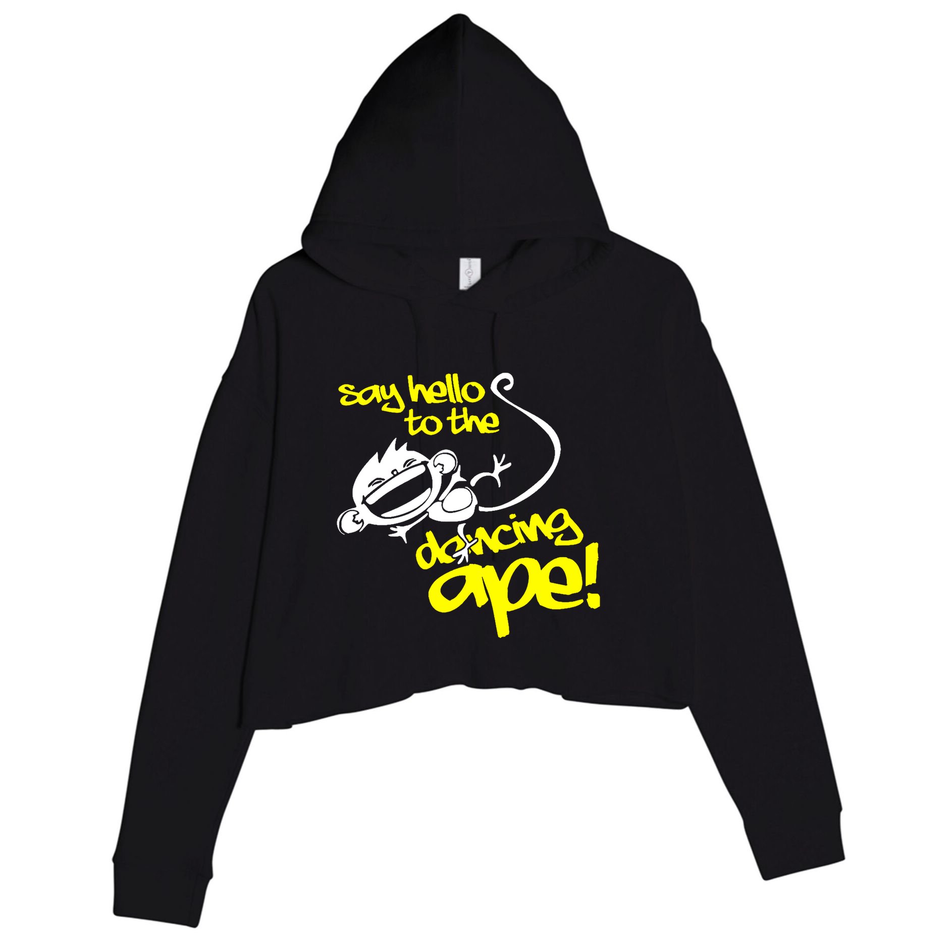 Say Hello To The Dancing Ape Crop Fleece Hoodie
