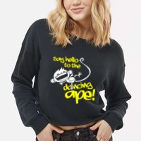 Say Hello To The Dancing Ape Cropped Pullover Crew