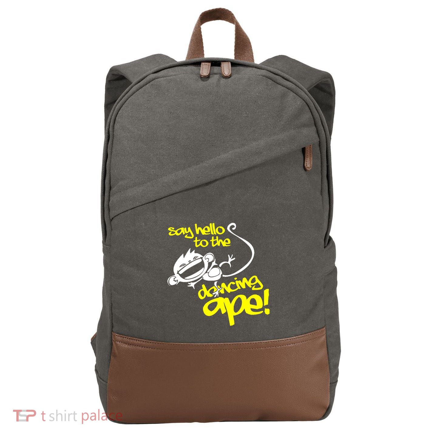Say Hello To The Dancing Ape Cotton Canvas Backpack