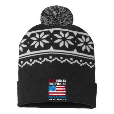 Stop Human Trafficking Gods Children Are Not For Sale. USA-Made Snowflake Beanie