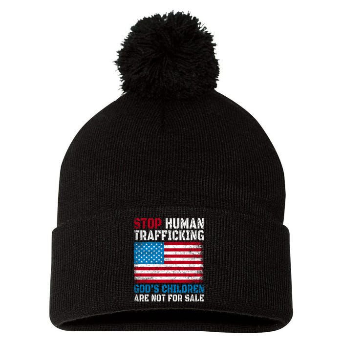 Stop Human Trafficking Gods Children Are Not For Sale. Pom Pom 12in Knit Beanie