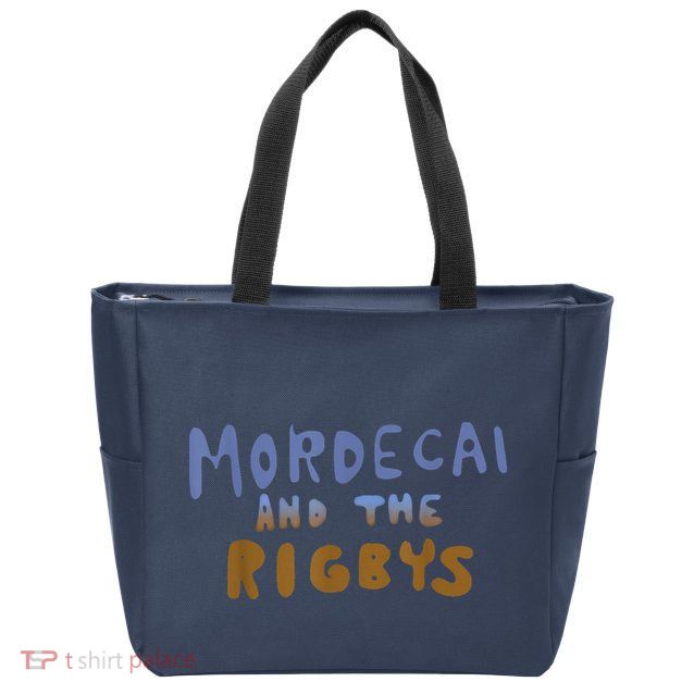Scary Halloween Tees Mordecai And The Rigbys Ringer Zip Tote Bag