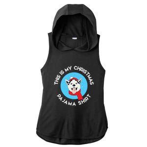 Siberian Husky This Is My Christmas Pajama Gift Ladies PosiCharge Tri-Blend Wicking Draft Hoodie Tank