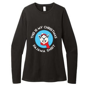 Siberian Husky This Is My Christmas Pajama Gift Womens CVC Long Sleeve Shirt