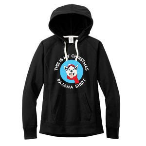 Siberian Husky This Is My Christmas Pajama Gift Women's Fleece Hoodie