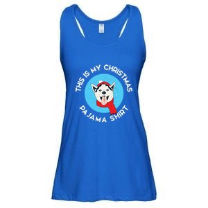 Siberian Husky This Is My Christmas Pajama Gift Ladies Essential Flowy Tank