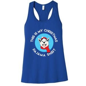 Siberian Husky This Is My Christmas Pajama Gift Women's Racerback Tank