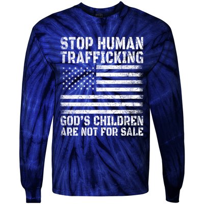 Stop Human Trafficking Gods Children Are Not For Sale. Tie-Dye Long Sleeve Shirt