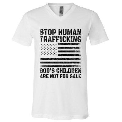 Stop Human Trafficking Gods Children Are Not For Sale. V-Neck T-Shirt