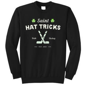 SAINT HAT TRICKS Funny St Patrick's Day Irish Hockey Club Tall Sweatshirt