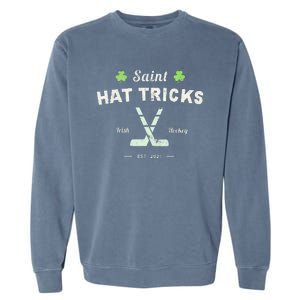 SAINT HAT TRICKS Funny St Patrick's Day Irish Hockey Club Garment-Dyed Sweatshirt