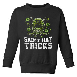 Saint Hat Tricks Funny St. Patrick's Day Hockey Irish Toddler Sweatshirt