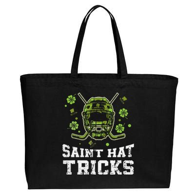 Saint Hat Tricks Funny St. Patrick's Day Hockey Irish Cotton Canvas Jumbo Tote