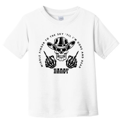 Skeleton Hand To The Sky Funny Skull  Toddler T-Shirt